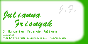 julianna frisnyak business card